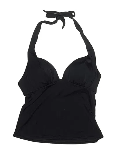 Pre-owned Unbranded Swimsuit Top Black Solid Pattern Swimwear