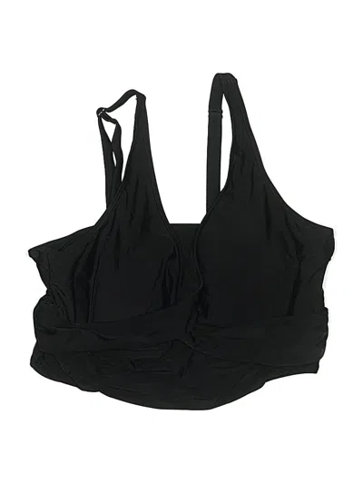 Pre-owned Unbranded Swimsuit Top Black Solid Pattern Swimwear