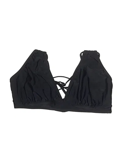 Pre-owned Unbranded Swimsuit Top Black Solid Pattern Swimwear