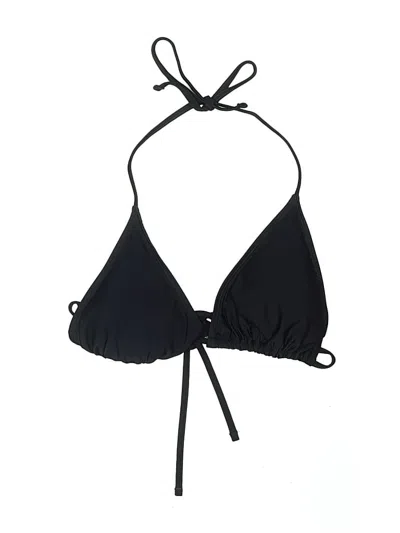 Pre-owned Unbranded Swimsuit Top Black Solid Pattern Swimwear