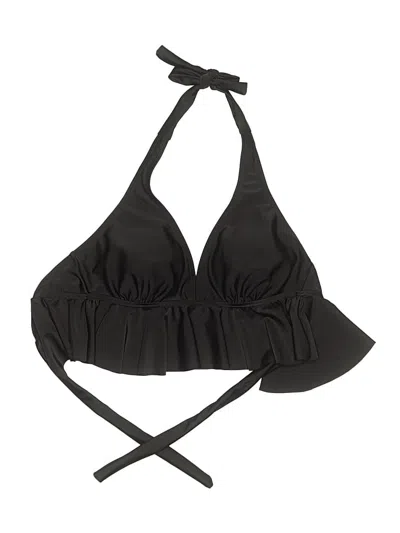 Pre-owned Unbranded Swimsuit Top Black Solid Pattern Swimwear