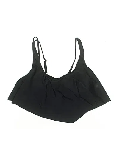 Pre-owned Unbranded Swimsuit Top Black Solid Pattern Swimwear
