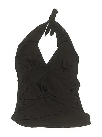 Pre-owned Unbranded Swimsuit Top Black Solid Pattern Swimwear