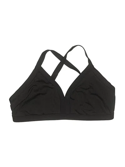 Pre-owned Unbranded Swimsuit Top Black Solid Pattern Swimwear