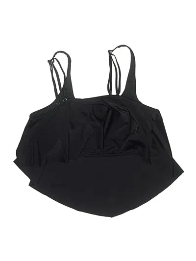 Pre-owned Unbranded Swimsuit Top Black Solid Pattern Swimwear