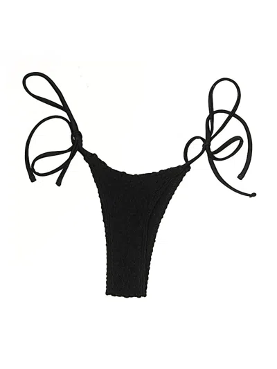 Pre-owned Unbranded Swimsuit Top Black Solid Pattern Swimwear