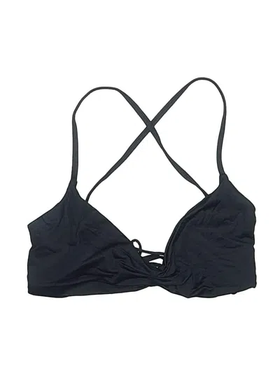 Pre-owned Unbranded Swimsuit Top Black Solid Pattern Swimwear