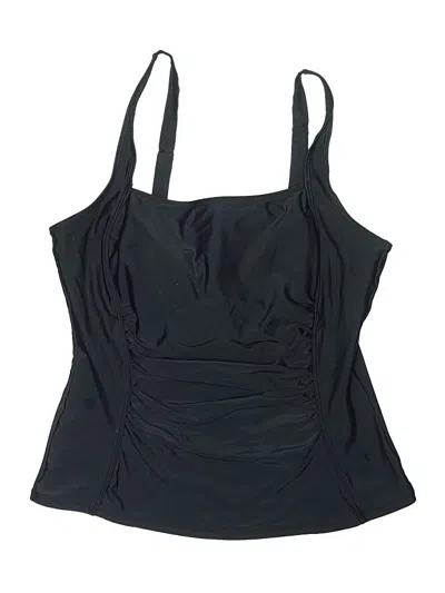 Pre-owned Unbranded Swimsuit Top Black Solid Pattern Swimwear