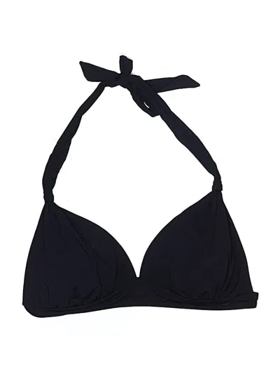 Pre-owned Unbranded Swimsuit Top Black Solid Pattern Swimwear