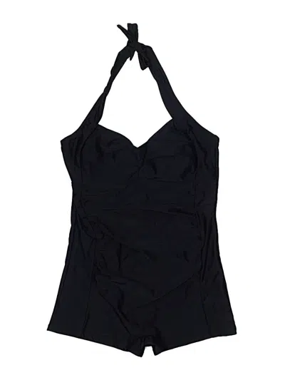 Pre-owned Unbranded Swimsuit Top Black Solid Pattern Swimwear