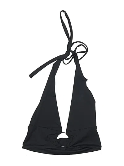 Pre-owned Unbranded Swimsuit Top Black Solid Pattern Swimwear