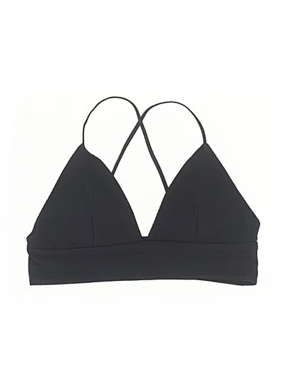 Pre-owned Unbranded Swimsuit Top Black Solid Pattern Swimwear