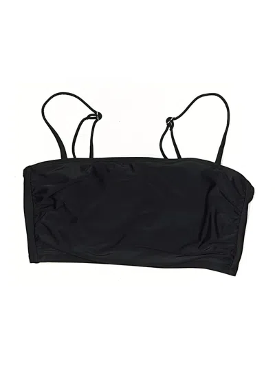 Pre-owned Unbranded Swimsuit Top Black Solid Pattern Swimwear