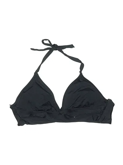 Pre-owned Unbranded Swimsuit Top Black Solid Pattern Swimwear
