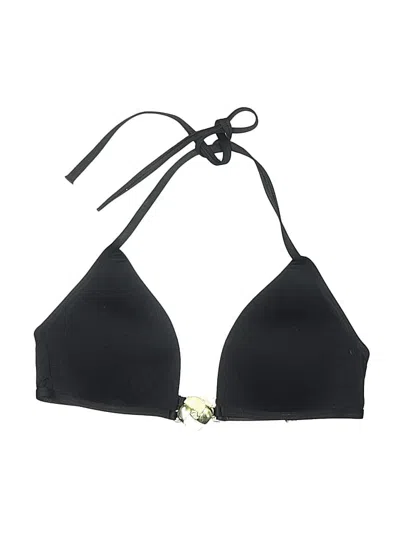 Pre-owned Unbranded Swimsuit Top Black Solid Pattern Swimwear