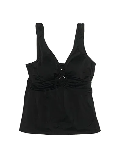 Pre-owned Unbranded Swimsuit Top Black Solid Pattern Swimwear