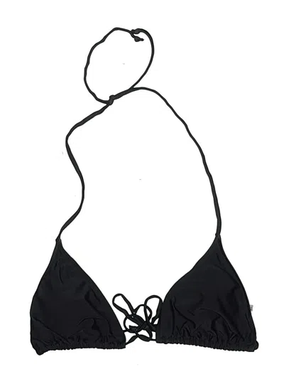 Pre-owned Unbranded Swimsuit Top Black Solid Pattern Swimwear