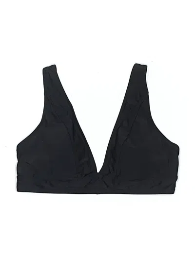 Pre-owned Unbranded Swimsuit Top Black Solid Pattern Swimwear