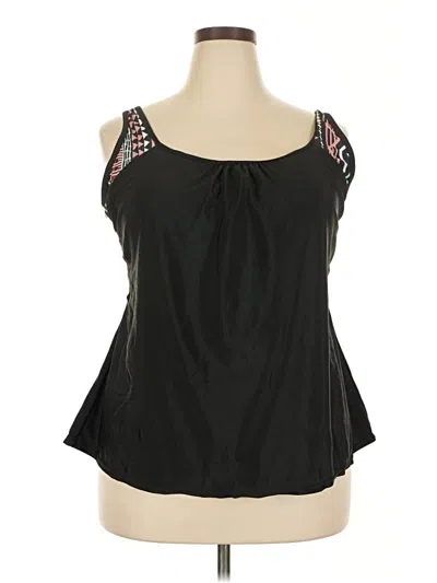 Pre-owned Unbranded Swimsuit Top Black Square Neckline Swimwear