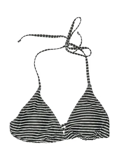 Pre-owned Unbranded Swimsuit Top Black Stripes Pattern Swimwear