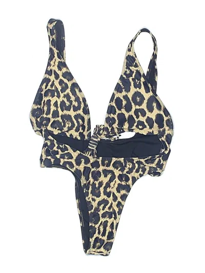 Pre-owned Unbranded Swimsuit Top Blue Animal Print Pattern Swimwear