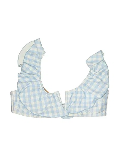 Pre-owned Unbranded Swimsuit Top Blue Checkered/gingham Pattern Swimwear