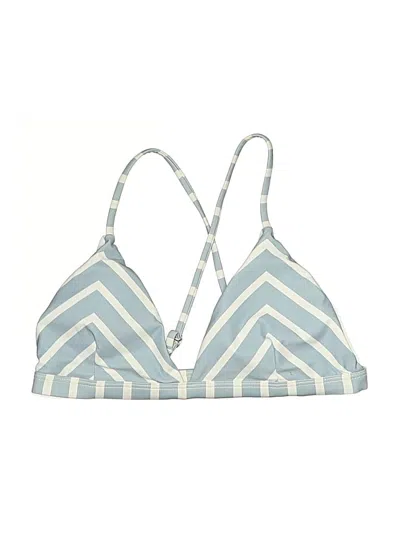 Pre-owned Unbranded Swimsuit Top Blue Chevron/herringbone Pattern Swimwear