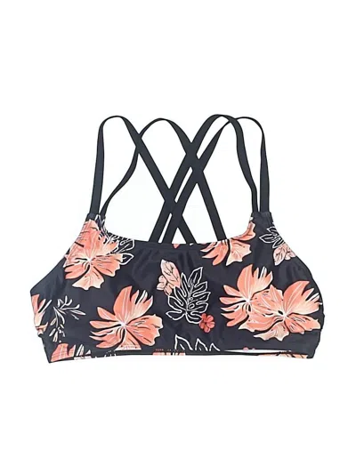 Pre-owned Unbranded Swimsuit Top Blue Floral Pattern Swimwear