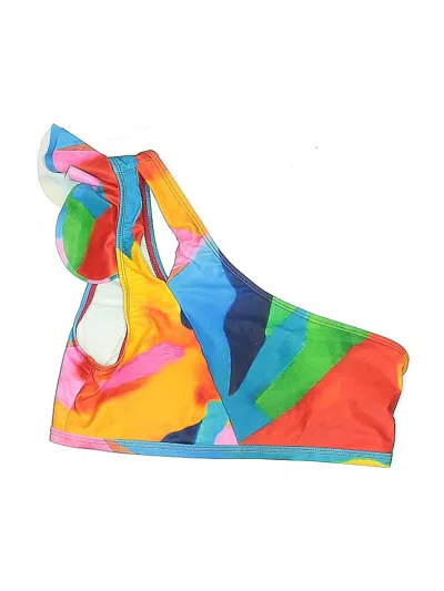 Pre-owned Unbranded Swimsuit Top Blue Graphic Pattern Swimwear