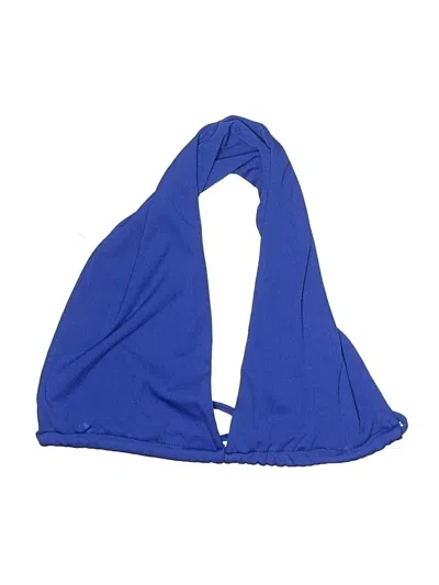 Pre-owned Unbranded Swimsuit Top Blue Halter Neckline Swimwear