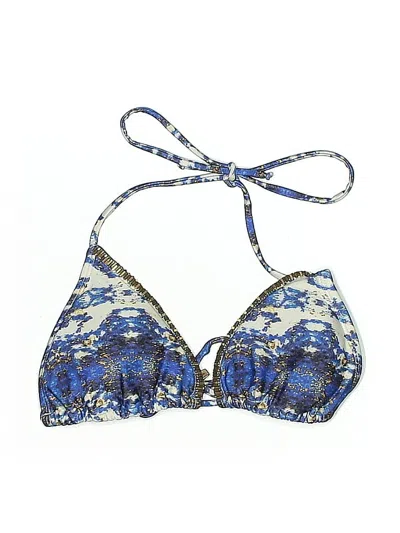 Pre-owned Unbranded Swimsuit Top Blue Paisley Pattern Swimwear