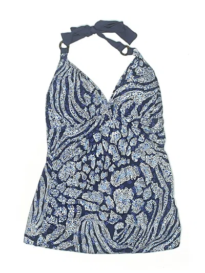 Pre-owned Unbranded Swimsuit Top Blue Paisley Pattern Swimwear