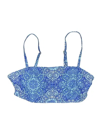 Pre-owned Unbranded Swimsuit Top Blue Paisley Pattern Swimwear