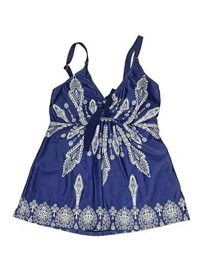 Pre-owned Unbranded Swimsuit Top Blue Paisley Pattern Swimwear
