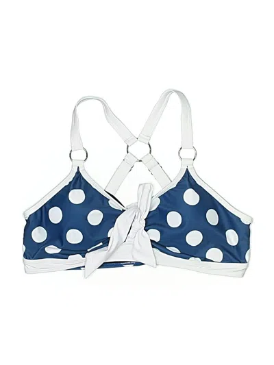 Pre-owned Unbranded Swimsuit Top Blue Polka Dots Pattern Swimwear