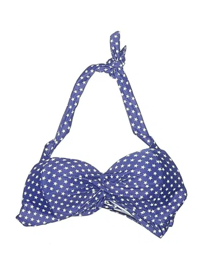 Pre-owned Unbranded Swimsuit Top Blue Polka Dots Pattern Swimwear