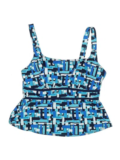 Pre-owned Unbranded Swimsuit Top Blue Print Pattern Swimwear