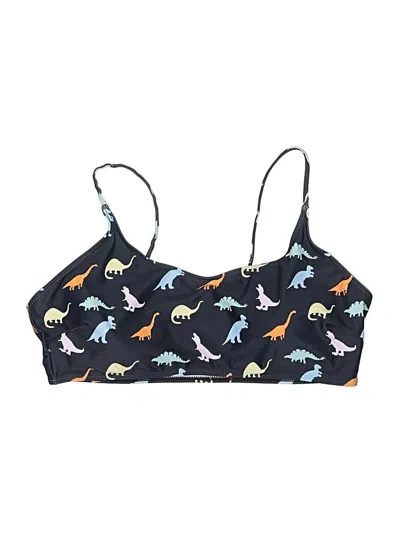 Pre-owned Unbranded Swimsuit Top Blue Print Pattern Swimwear