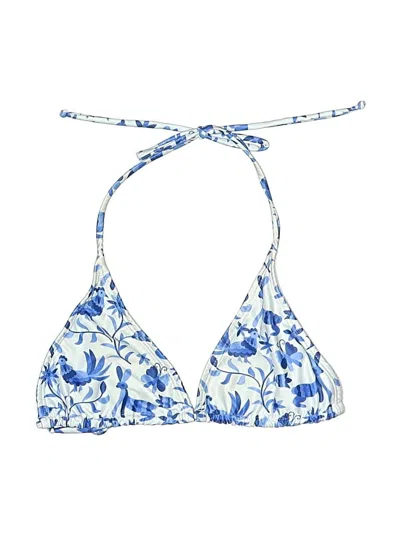 Pre-owned Unbranded Swimsuit Top Blue Print Pattern Swimwear