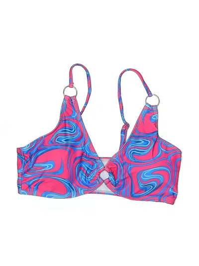 Pre-owned Unbranded Swimsuit Top Blue Print Pattern Swimwear