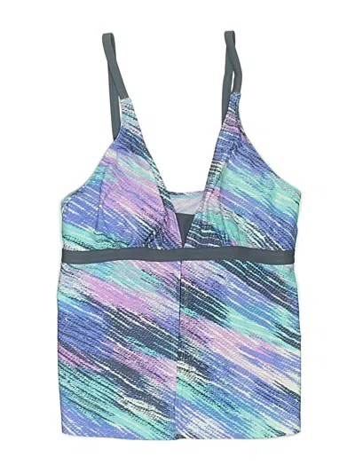 Pre-owned Unbranded Swimsuit Top Blue Print Pattern Swimwear