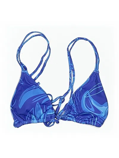 Pre-owned Unbranded Swimsuit Top Blue Print Pattern Swimwear