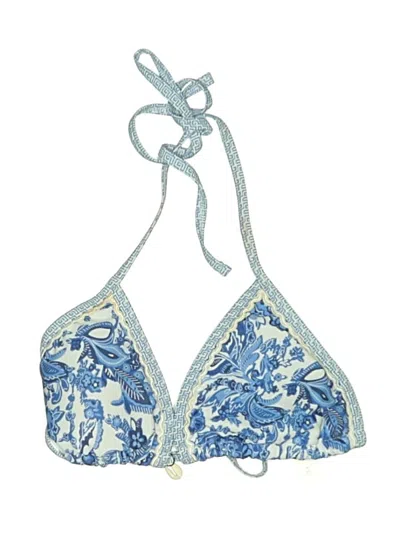 Pre-owned Unbranded Swimsuit Top Blue Print Pattern Swimwear