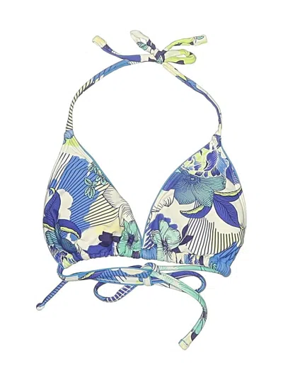 Pre-owned Unbranded Swimsuit Top Blue Print Pattern Swimwear