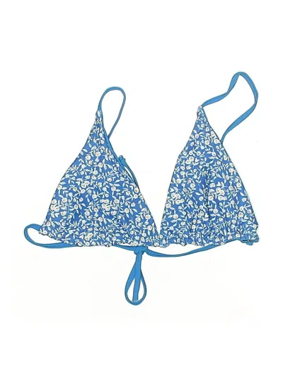 Pre-owned Unbranded Swimsuit Top Blue Print Pattern Swimwear