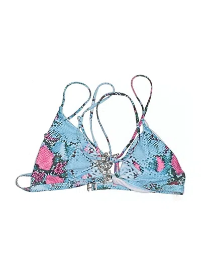 Pre-owned Unbranded Swimsuit Top Blue Print Pattern Swimwear