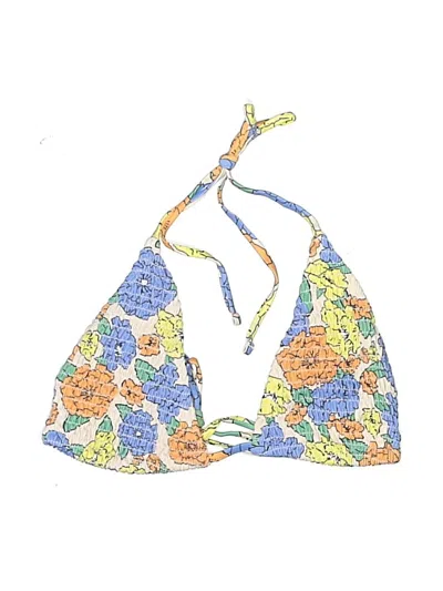 Pre-owned Unbranded Swimsuit Top Blue Print Pattern Swimwear