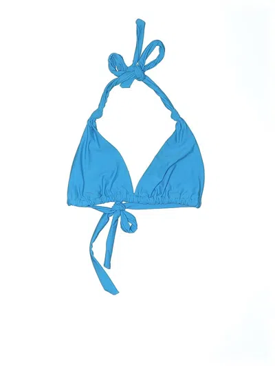 Pre-owned Unbranded Swimsuit Top Blue Solid Pattern Swimwear