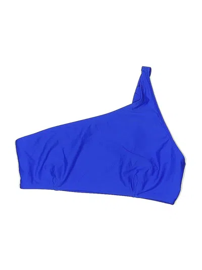 Pre-owned Unbranded Swimsuit Top Blue Solid Pattern Swimwear