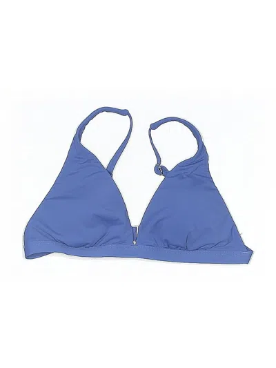 Pre-owned Unbranded Swimsuit Top Blue Solid Pattern Swimwear